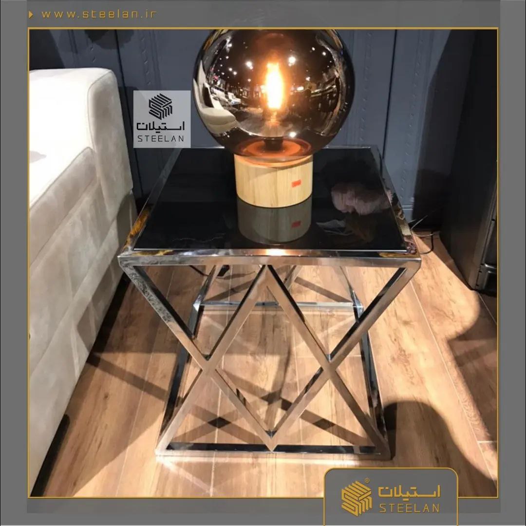 میز عسلی استیل سیلور مدل sa5020
