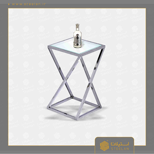 میز عسلی استیل شیشه ای مدل sm 4004
