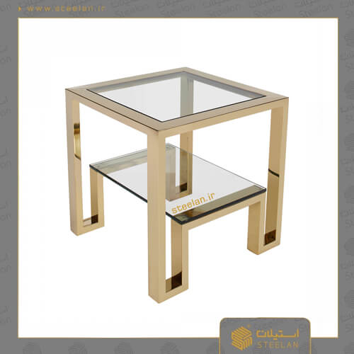 میز عسلی استیل طلایی مدل sa5010