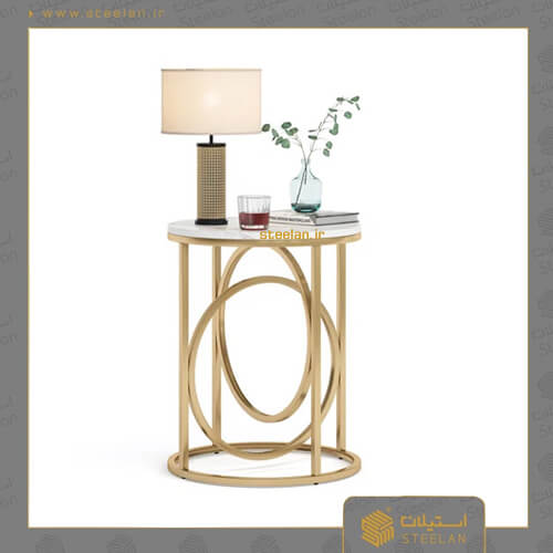میز عسلی استیل طلایی مدل sm6030 