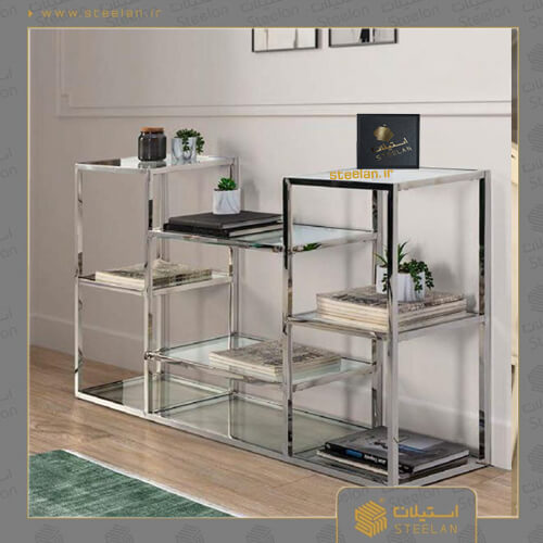میز کنسول استیل نقره ای مدل sc3090
