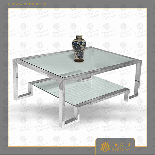 میز جلومبلی استیل شیشه ای کد sw 2001