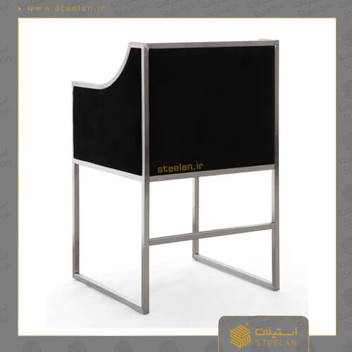 صندلی استیل نقره ای مشکی مدل ss9010