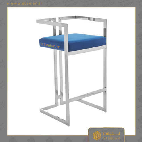 صندلی استیل اپن نقره ای آبی مدل ss8040