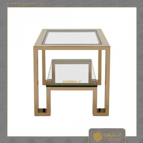 میز عسلی استیل طلایی مدل sa5010