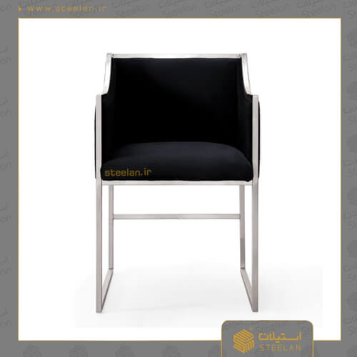 صندلی استیل نقره ای مشکی مدل ss9010