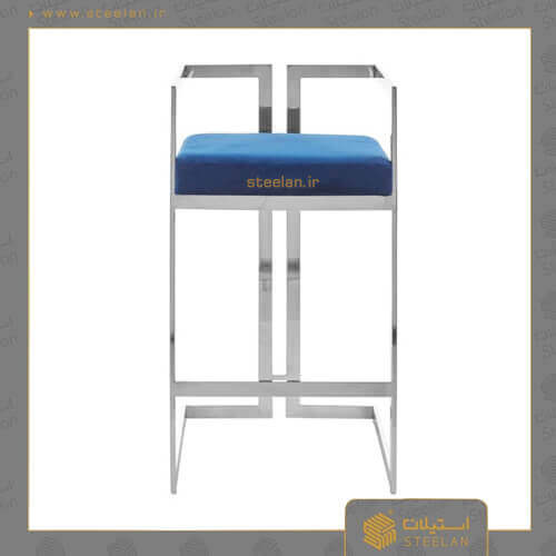 صندلی استیل اپن نقره ای آبی مدل ss8040